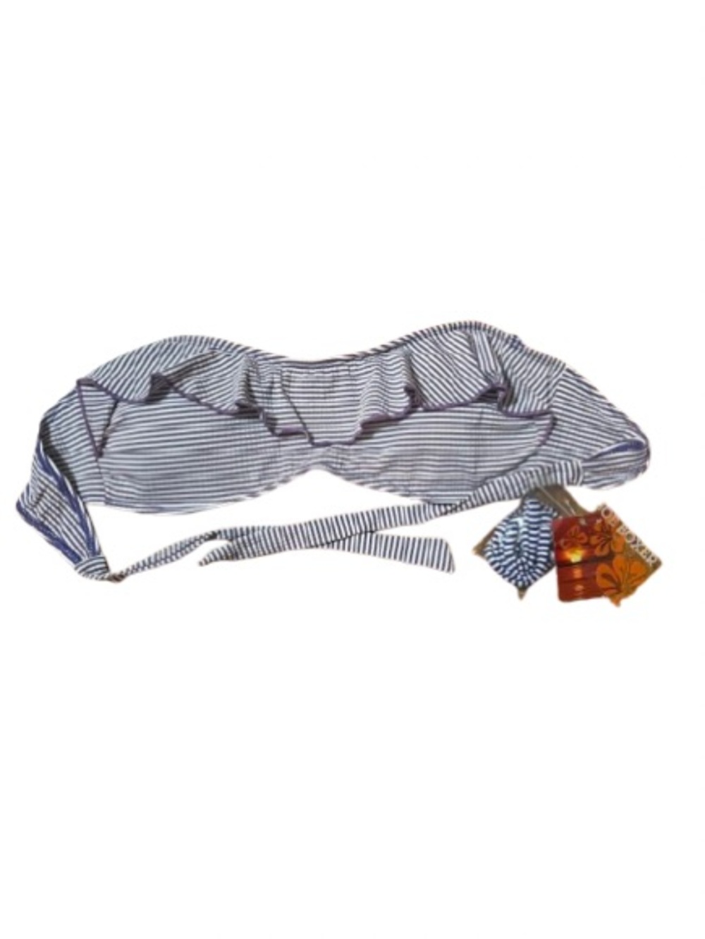 NWT Joe Boxer Striped Bandeau Bikini Top size Large
